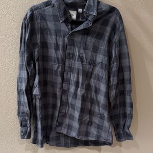 Rowm Size Large Men's Black and Gray Checkered Shirt